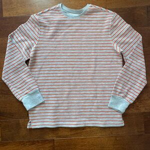Goodfellow & Co Men's Crewneck Sweater - Gray with Orange Stripes